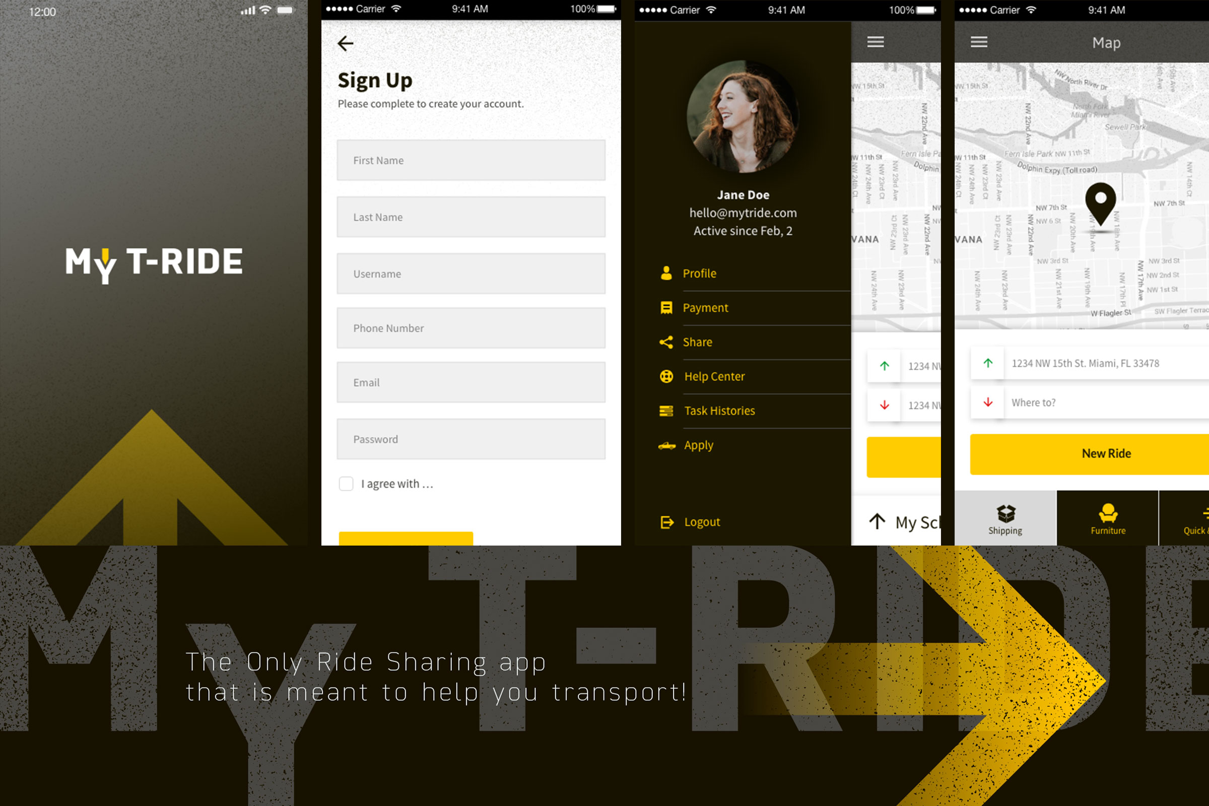 My T-Ride — App & Landing Page