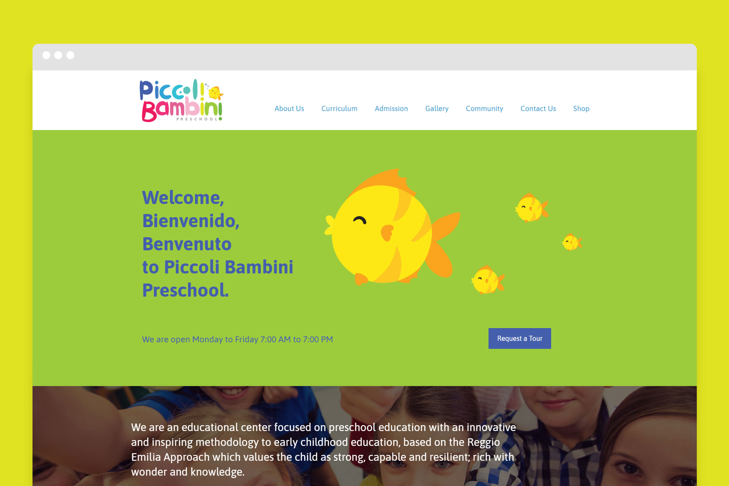 Piccoli Bambini — Website & Online Store